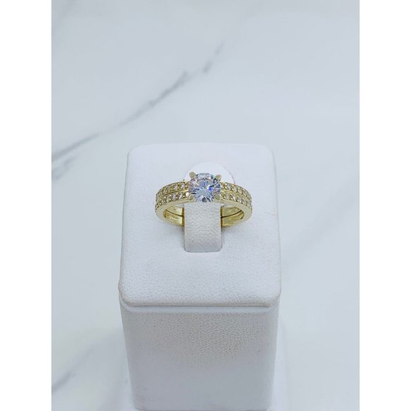 10k Solid Gold ring wedding set women’s band and engagement - Picture 2 of 7